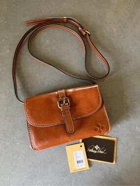 Patricia Nash Saddle Brown Leather Crossbody Bag